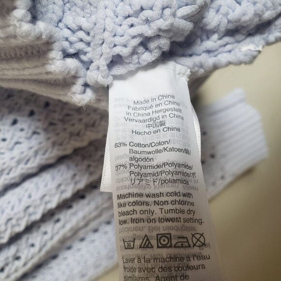 J.Crew Wide Neck Beach Sweater with Pointelle Stitch Light Blue Size Women's 2X - Picture 10 of 10